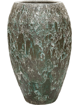 Grosser, hochwertiger In-/Outdoor Blumentopf „Lava Emperor“ Ø 57 cm / H 95 cm - Jade