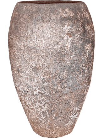 Grosser, hochwertiger In-/Outdoor Blumentopf „Lava Emperor“ Ø 57 cm / H 95 cm - Rust Metal