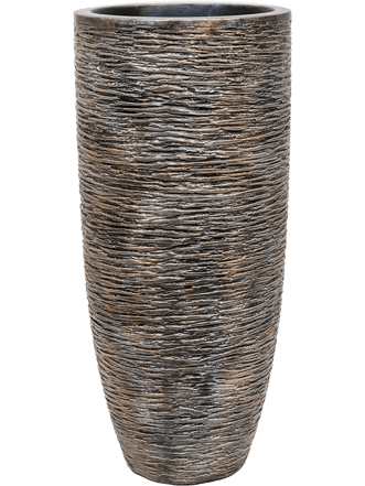 Tall flower pot "Luxe Lite Universe Wrinkle Partner" Ø 34/ H 75 cm - Bronze