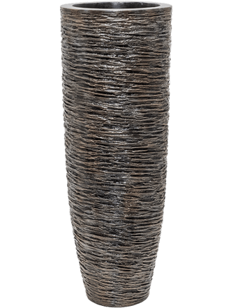 Tall flower pot "Luxe Lite Universe Wrinkle Partner" Ø 38/ H 105 cm - bronze