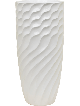 Large flower pot "Luxe Lite Glossy Breaker Partner" Ø 37/H 81 cm - White