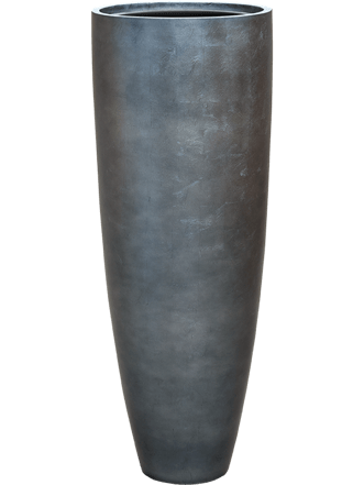 Hoher Blumentopf „Metallic Silver Leaf Partner“ Ø 34/ H 90 cm - Ice Blue Matt