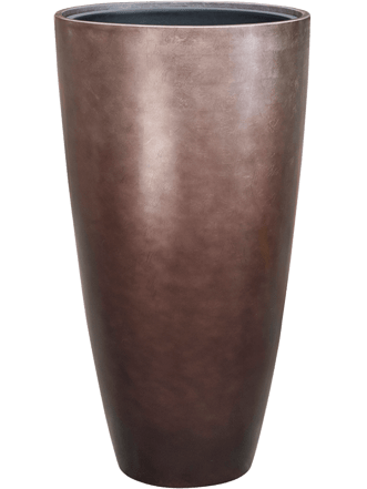 Grosser Blumentopf „Metallic Silver Leaf Partner“ Ø 40 x H 75 cm - Coffee Matt