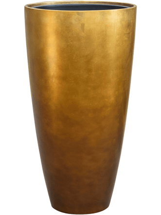 Grosser Blumentopf „Metallic Silver Leaf Partner“ Ø 40 x H 75 cm - Honey Matt