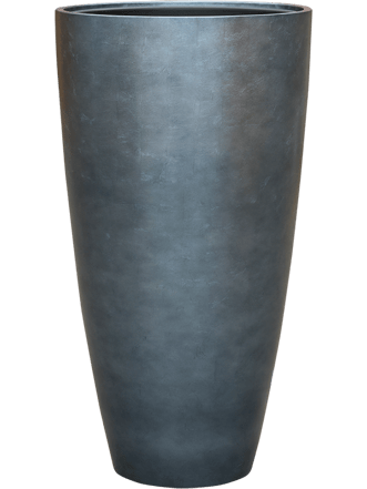 Grosser Blumentopf „Metallic Silver Leaf Partner“ Ø 40 x H 75 cm - Ice Blue Matt