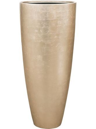 Hoher Blumentopf „Metallic Silver Leaf Partner“ Ø 40/ H 90 cm - Champagner Matt