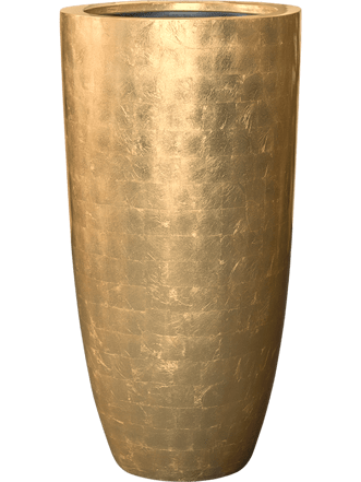 Grosser XL Blumentopf „Metallic Silver Leaf Partner“ Ø 46/H 90 cm - Glossy Gold