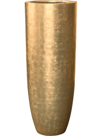 Grosser XL Blumentopf „Metallic Silver Leaf Partner“ Ø 46/H 120 cm - Glossy Gold