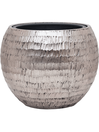 Grosser Blumentopf „Opus Globe Hammered“ Ø 40 cm - Silber