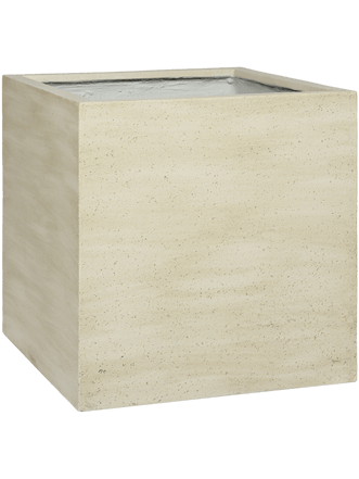 Grosser In-/Outdoor Blumentopf „Cement & Stone Block Vertical“ 50 x 50 cm - Beige