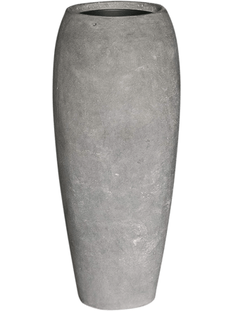 Grosser In-/Outdoor Blumentopf „Polystone Coated Plain Emperor“ Ø 39/ H 90 cm - Grau