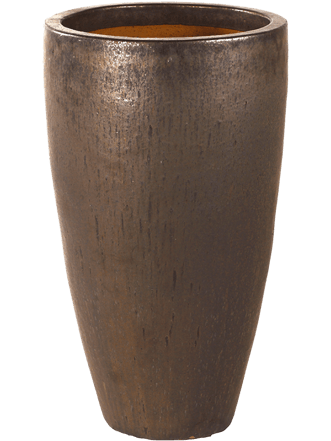 Hochwertiger XL In-/Outdoor Blumentopf „Plain Partner“ Ø 56 cm/Höhe 110 cm, Bronze