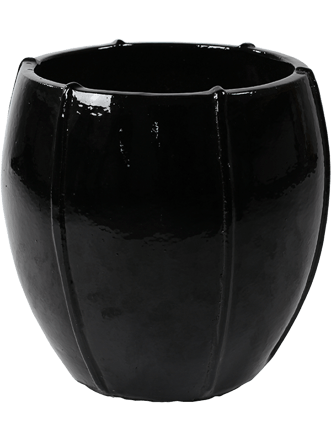 Pot de fleurs intérieur/extérieur de haute qualité "Moda Emperor" Ø 55 cm/hauteur 55 cm, Black Shiny