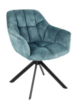 Swivel design chair "Papillo" - velvet blue