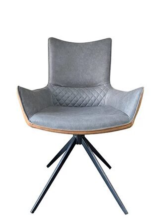 Swivel design chair "Alpine" - gray / brown