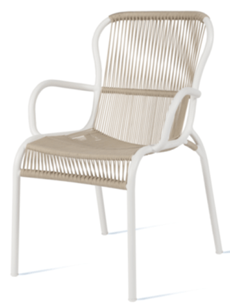 Indoor / Outdoor Armchair "Loop" - White / Beige