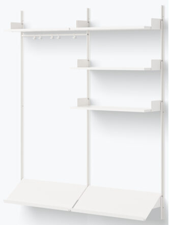 Design wall coat rack "New Works Shelf III" - 190 x 163.5 cm, White / White
