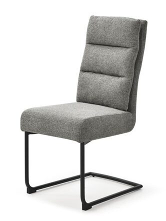 Chaise à piètement luge "Comfort II" - Gris Tissu structuré