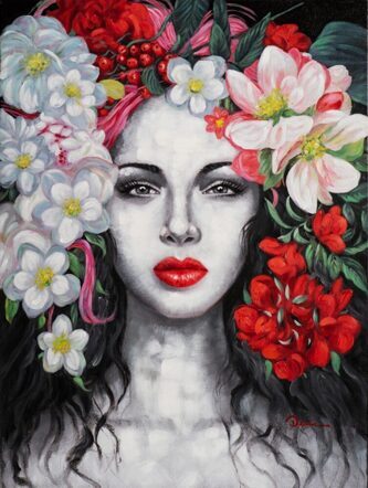 Hand painted art print "Beauty Zora" 90 x 120 cm
