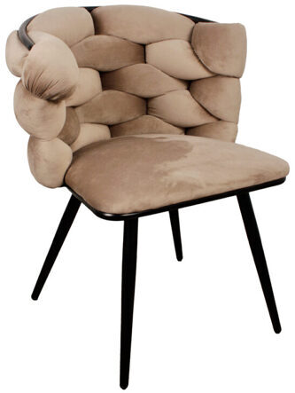 Designer chair "Rock" with velvet upholstery - Sand