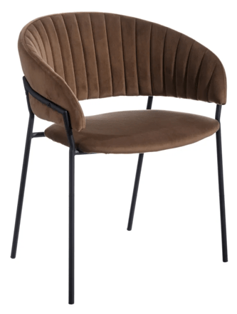 Design chair "Laura" with armrests - Brown
