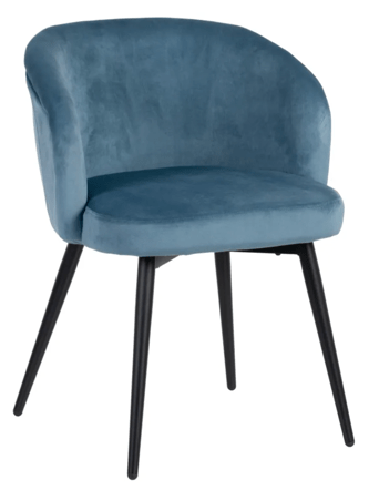 Design chair "Weave" with velvet upholstery - ice blue