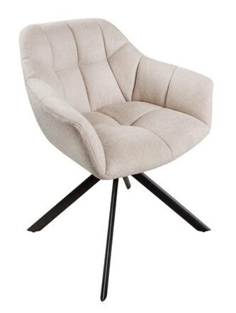 Swivel design chair "Papillo" - textured fabric Champagne