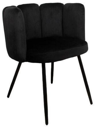 Armchair "High Five" Black with velvet cover