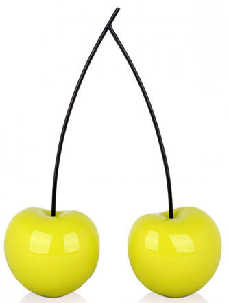 Yellow decorative double cherries 43 cm