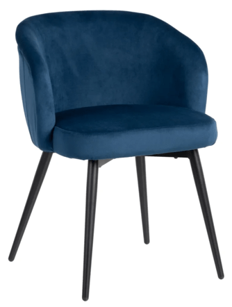 Design chair "Weave" with velvet cover - Blue