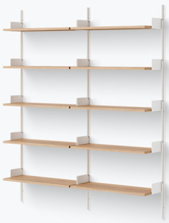 Wall shelf "New Works Library" - 190 x 163.5 cm, oak / white