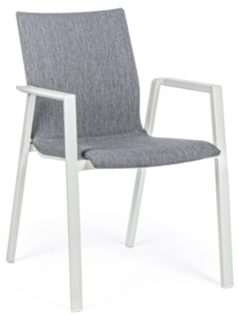 High quality outdoor chair "Odeon" with armrests - Grey/White