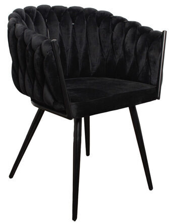 Armchair "Wave" with velvet cover - Black