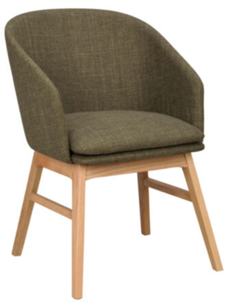 Design Stuhl „Windham“ mit Armlehnen und nachhaltigem Eichenholz - Grün / Eiche Natur