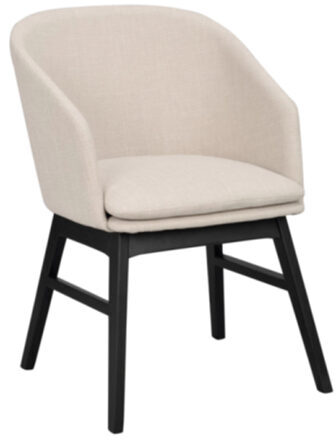 Design Stuhl „Windham“ mit Armlehnen und nachhaltigem Eichenholz - Beige / Eiche Schwarz