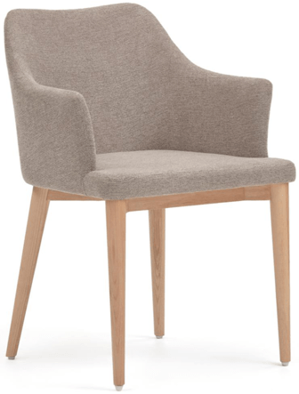 Design dining chair "Stiletto" with armrests - chenille taupe