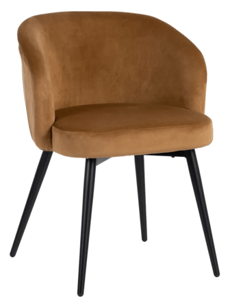 Design chair "Weave" with velvet upholstery - Camel