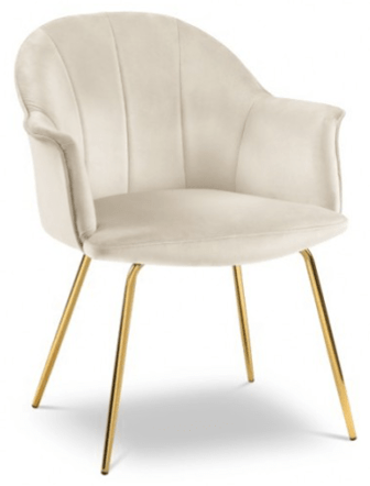 Design chair "Tanami" with armrests - legs gold
