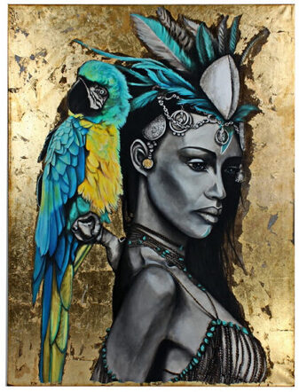 Handgemaltes XXL-Wandbild Amazona 120 x 160 cm