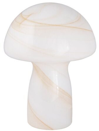 Tischlampe „Fungo“ Ø 16/ H 20 cm aus mundgeblasenem Glas - Beige