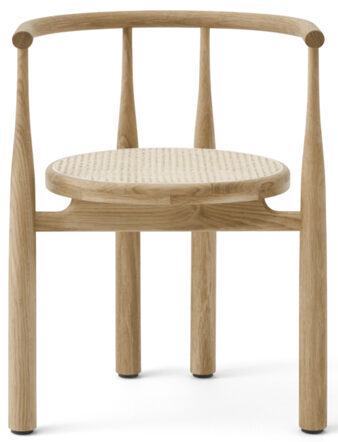 Design chair "Bukowski" with armrests - oak wood oiled / wickerwork