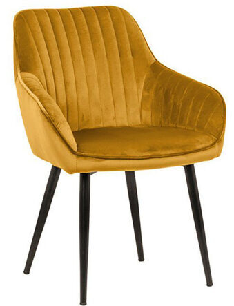 Velvet design chair "Turino" - mustard yellow