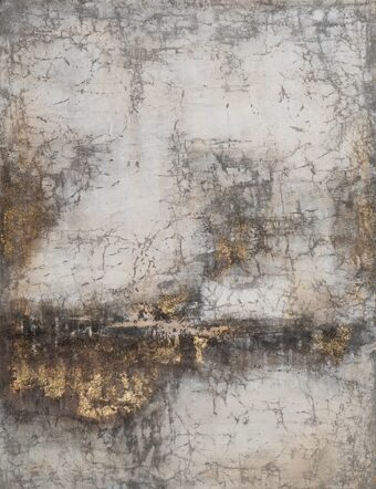 Hand painted picture "Abstract Beige & Gold" 115 x 150 cm