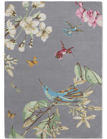 Designer rug "Hummingbird" Grey - hand-tufted