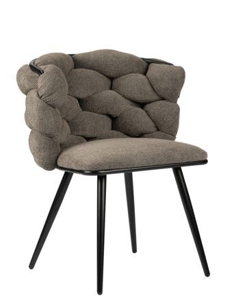 Chaise design "Rock" avec revêtement chenille - taupe
