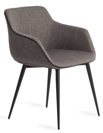 Design chair "Pilatos" with armrests - fabric cover gray