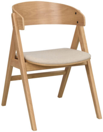 Design chair "Waterton" with armrests made of sustainable oak wood - Natural / Beige