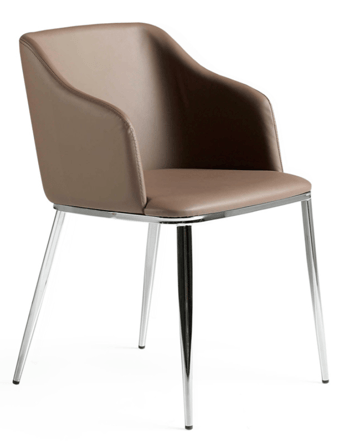 Chaise design "Milos" avec accoudoirs - simili cuir
