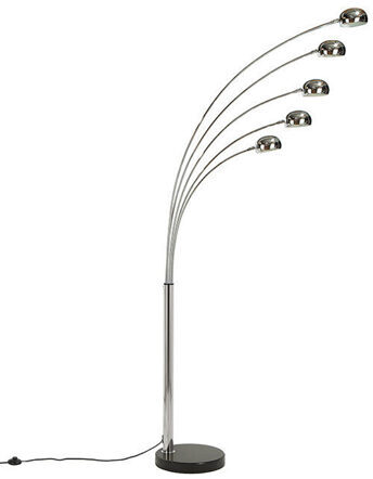 Flexible Stehlampe „Five Lights“ 150 x 205 cm mit Marmorsockel - Silber