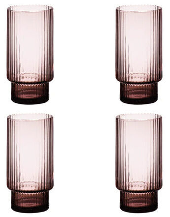 Mundgeblasene Longdrinkgläser „Erskine“ Rosa 400 ml (4er-Set)